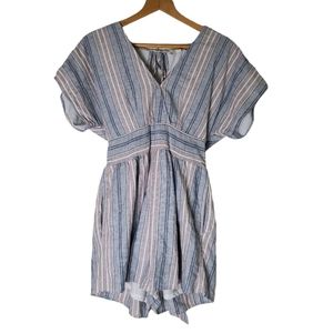 American Eagle Outfitters Blue and White Striped Romper